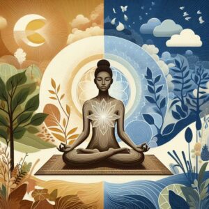 Representação da uma pessoa praticando mindfullness